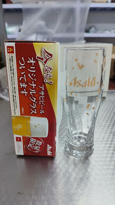 日本產限量版asahi朝日玻璃杯啤酒杯全新帶盒容量400ml