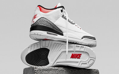 诗琪运动户外Air Jordan 3 Retro 白水泥 爆裂紋 氣墊 低筒 籃球鞋CZ6431-100