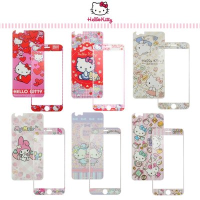 正版授權 Hello Kitty 正+反 鋼化玻璃保護貼/Apple iPhone 6/6S 4.7/plus 5.5吋