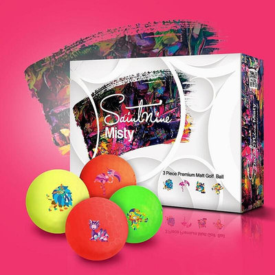 易匯空間 新品Saintnine高爾夫彩球Misty磨砂款彩色golf球可印LOGOGE433