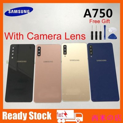 西米の店三星 Galaxy A7 2018 A750 A750F A750FD 電池後蓋門殼更換維修配件, 帶相機鏡頭框