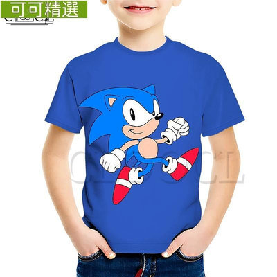 【熱賣精選】CLOOCL 音速小子 索尼克 Sonic T恤 3D打印兒童短袖 男孩女孩潮流休閑圓領帥氣兒童上衣