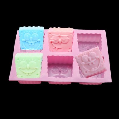廚房 6 孔矽膠模具卡通巧克力肥皂模具軟糖 Patisserie 糖果棒模具裝飾蛋糕烘焙配件烤盤工具