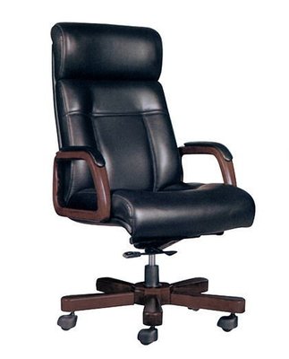 [ 家事達]台灣OA-292-1 大型辦公椅 (9017/牛皮) 特價 洽談椅 電腦椅