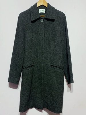 NANA 日本古著 65%羊毛 極簡風格 顯瘦版型 長版 大衣外套 實搭深灰色