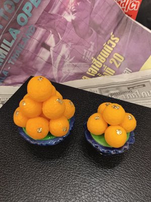 『 還願佛牌 』 泰國 佛牌 袖珍 供果 供品 供奉 佛壇 佛教 象神 專用 水果 橘子 糕點 小
