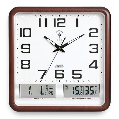 北極星掛鐘客廳鐘表代靜音掛墻簡約日歷時鐘自動對時電波鐘