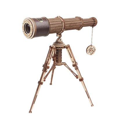 拼圖木質 單筒望遠鏡diy手工木質拼裝模型高難度組裝3d立體拼圖男#促銷 #現貨