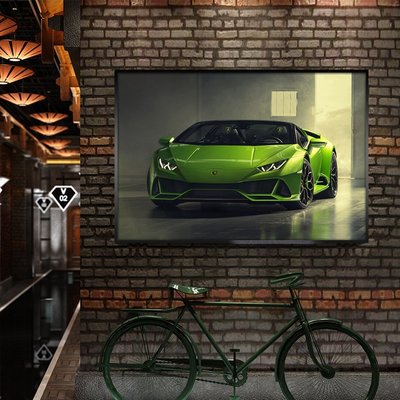 汽車裝飾畫客廳4S店牆面掛畫豪車跑車蘭博基尼法拉利寶馬海報壁畫