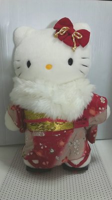 Sanrio vivitix Hello Kitty KT日本三麗鷗限量設計京都華麗和服雙造型絨毛娃娃木屐披肩全新免運費