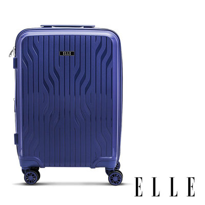 【ELLE】法式浮雕 20/24/28吋 極輕特級耐刮PP材質行李箱 / 登機箱 (皇家藍) EL31281