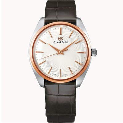 預購 GRAND SEIKO GS SBGX344 精工錶 石英錶 藍寶石鏡面 38mm 白面盤 玫瑰金 鱷魚皮錶帶