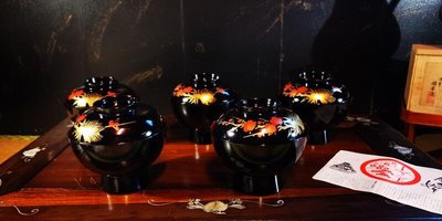 日本百年漆器會津塗和食器湯吞米飯碗茶碗蒸湯碗蓋碗鰻魚飯碗茶具~茶藝茶道品茗 茶席花藝