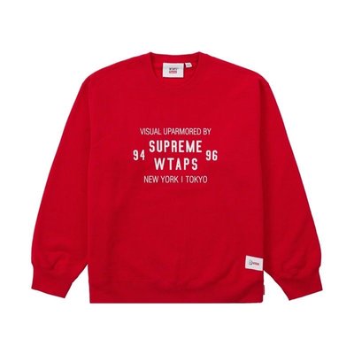 Supreme x WTAPS 聯名 Crewneck Sweatshirt RED 大學T 衛衣