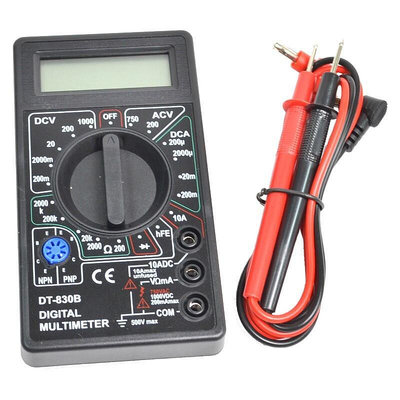 數位三用電錶830B(附紅黑測量線)電工科系必備工具【DB499】123便利屋