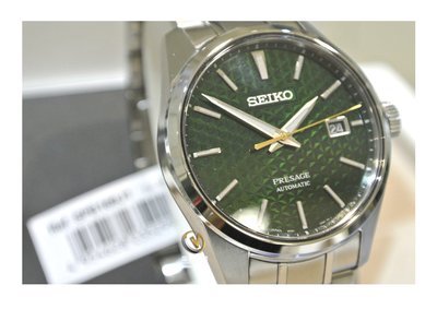 ◎富興鐘錶◎小GS 精工 PRESAGE Sharp Edged Serie機械男錶-綠☆公司貨☆SPB169J1