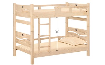 【N D Furniture】台南在地家具-日式紐松實木洗白原色3.5尺雙層床/上下床/實木床LH