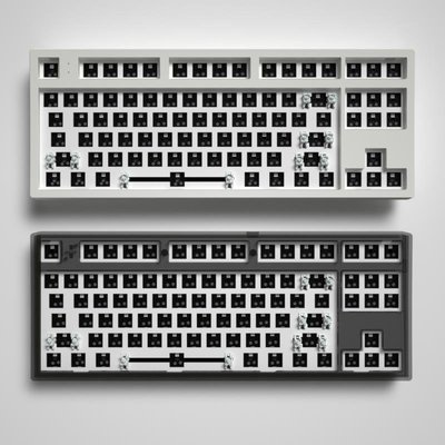 現貨腹靈MK870 熱插拔機械鍵盤客制化套件三模87鍵DIY宏RGB簡約