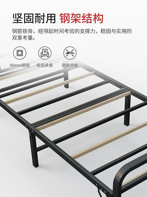 瑞仕達折疊床單雙人家用木板簡易鐵架硬板出租用房板式經濟型板床~小滿良造館