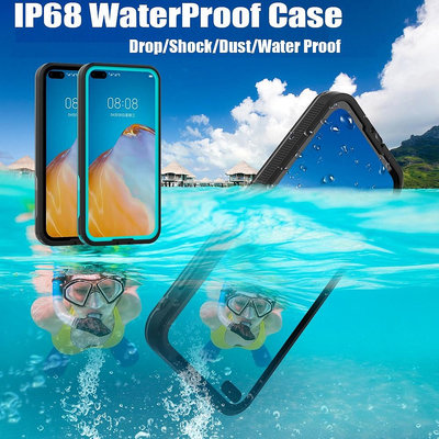 Ip68 真正防水殼適用於華為 P40 P30 Pro 游泳殼水下潛水戶外運動全保護防摔保護套