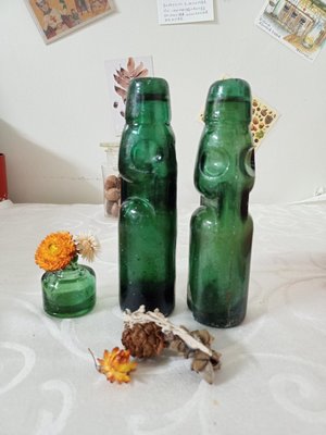 早期彈珠汽水玻璃瓶老玻璃瓶懷舊復古風格擺飾裝飾（682）