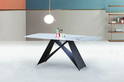 ☆[新荷傢俱] E 1209☆岩板4.6尺/5.3尺/6尺餐桌 岩板餐桌 大型餐桌 造型餐桌