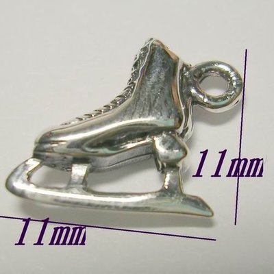 琥珀貓~【925純銀材料配件】墜飾~溜冰鞋~一個