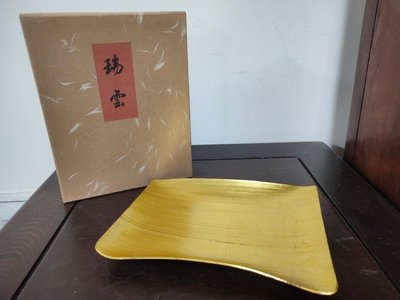 (日本漆器)京都象彥經典菓子器"瑞雲" 金箔漆盤 (A875)