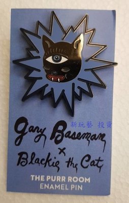 新玩藝 投資...Gary Baseman 限量 徽章  Blackie the Cat