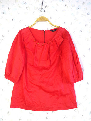 ＊︵四季熱賣.98起競標︵＊NOUVELLE TOKYO 紅色七分袖軟綿上衣(9號)1639
