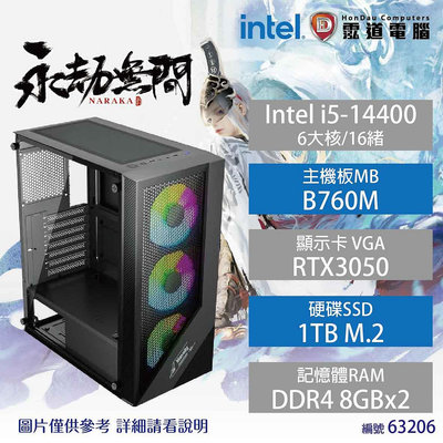 【中階電競機】Intel 永劫無間 i5-14500/B760M/RTX4060/16GB*2/1TB/650W【下標前先詢問】
