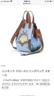 全新日本🇯🇵Loewe x Totoro 吉卜力聯名大龍貓吊床包hammock（已絕版）