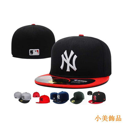 小美飾品MLB 尺寸帽 全封 不可調整 黑紅 紐約洋基隊 New York Yankees 男女通用 棒球帽 板帽 嘻哈帽