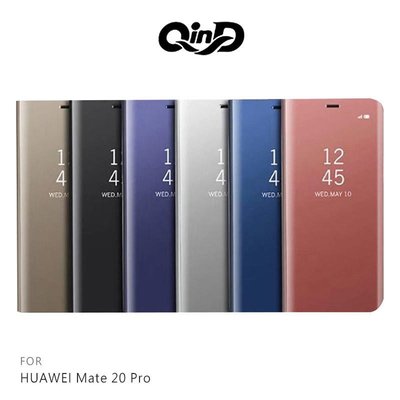 QinD HUAWEI Mate 20 Pro 透視皮套 掀蓋 硬殼 手機殼 保護套 支架