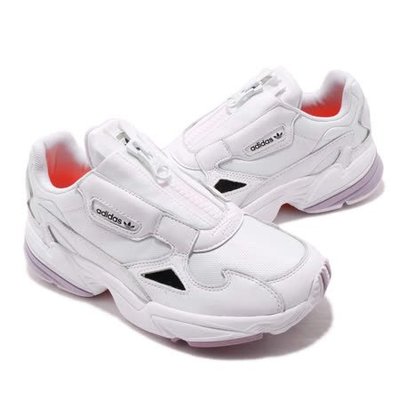 Washoes adidas Originals Falcon ZIP W 白 紫 EF2047 拉鍊 老爹鞋 女鞋05