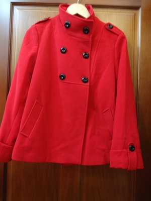 專櫃精品 GIORGIO SEDRA 35% cashmere 喀什米爾 羊絨 65%羊毛 正紅色 大衣 外套~B244