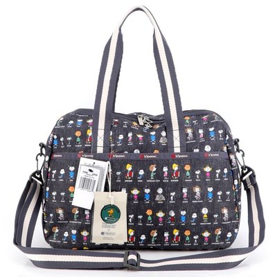 ＊米猜Shop＊LeSportsac x Snoopy 灰色史努比 3356 手提包 斜跨包 旅行包 肩背/側背/斜背包