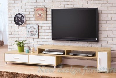 【N D Furniture】台南在地家具-木心板木紋雙色4.6尺伸縮電視櫃YH