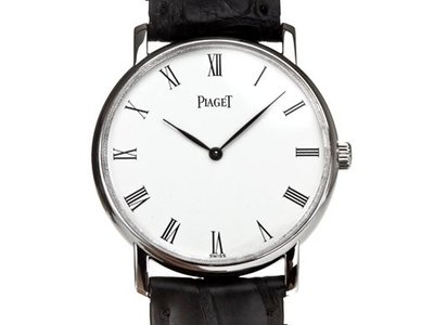 Piaget 伯爵薄型18K白金男用腕錶