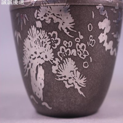 現貨熱銷-【皇室流傳】日本煎茶道具薩摩巖切錫器茶入茶葉罐雙蓋密封茶海茶