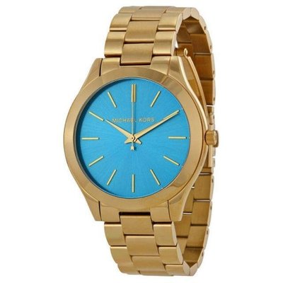 『Marc Jacobs旗艦店』Michael Kors 美國代購 MK3265 時尚金色錶帶藍錶盤超薄 女錶 MK 100%全新正品