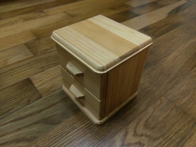 【木頭貓】文創商品 實木置物盒、松木、二抽小斗櫃、木盒