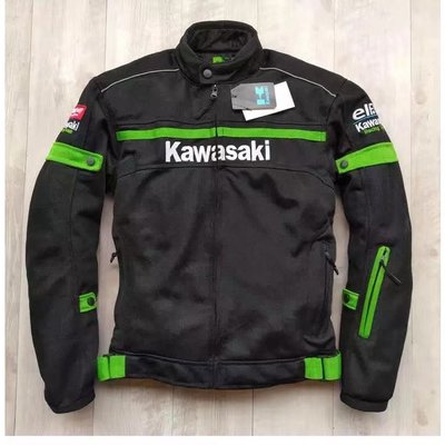 新款川崎賽車服內置護具摩托車騎行夾克夏季Kawasaki網眼透氣外套-master衣櫃4