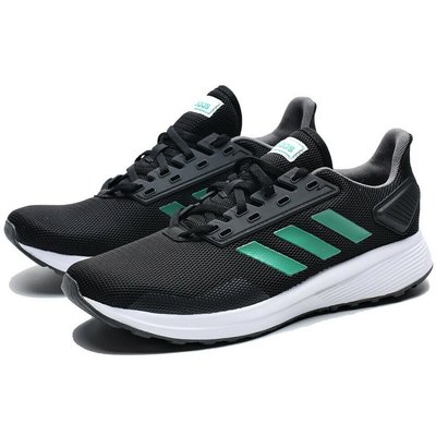 【AYW】ADIDAS DURAMO 9 LOGO 黑綠 輕量 網布 透氣 輕便 基本款 休閒鞋 跑步鞋 運動鞋 慢跑鞋