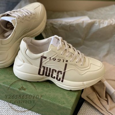 二手精品 Gucci 古馳 Rhyton系列男士「1921 Gucci」印花運動鞋 684896