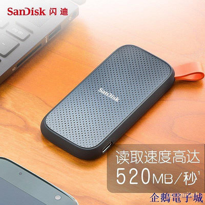 全館免運 閃迪E30移動固態硬碟480G 1T 2T高速USB3.1手機電腦迷你加密PSSD 可開發票