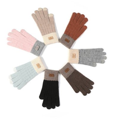 秋冬季男女針織手套保暖戶外防凍加絨加厚手套