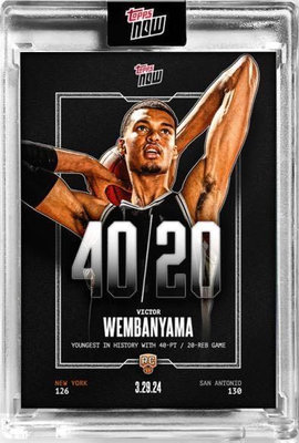 [預購][球員卡][NBA] Victor Wembanyama 史上第二人新人年40分20籃板 #斑馬