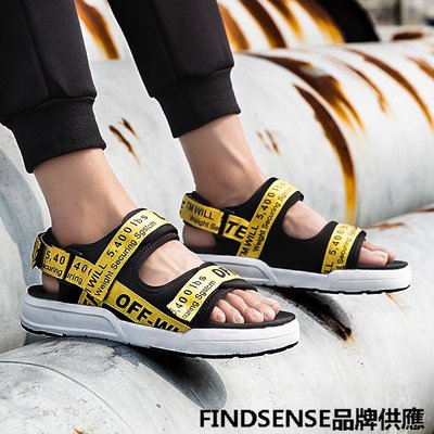 FINDSENSE品牌  新款 日本 男 高品質 簡約 個性 厚底增高 舒適 耐磨 百搭 時尚 涼鞋 休閒鞋 潮流鞋子