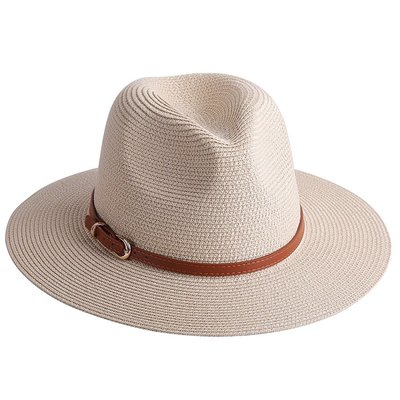 巴拿馬草帽 跨境歐美男女禮帽夏季遮陽沙灘大檐太陽帽